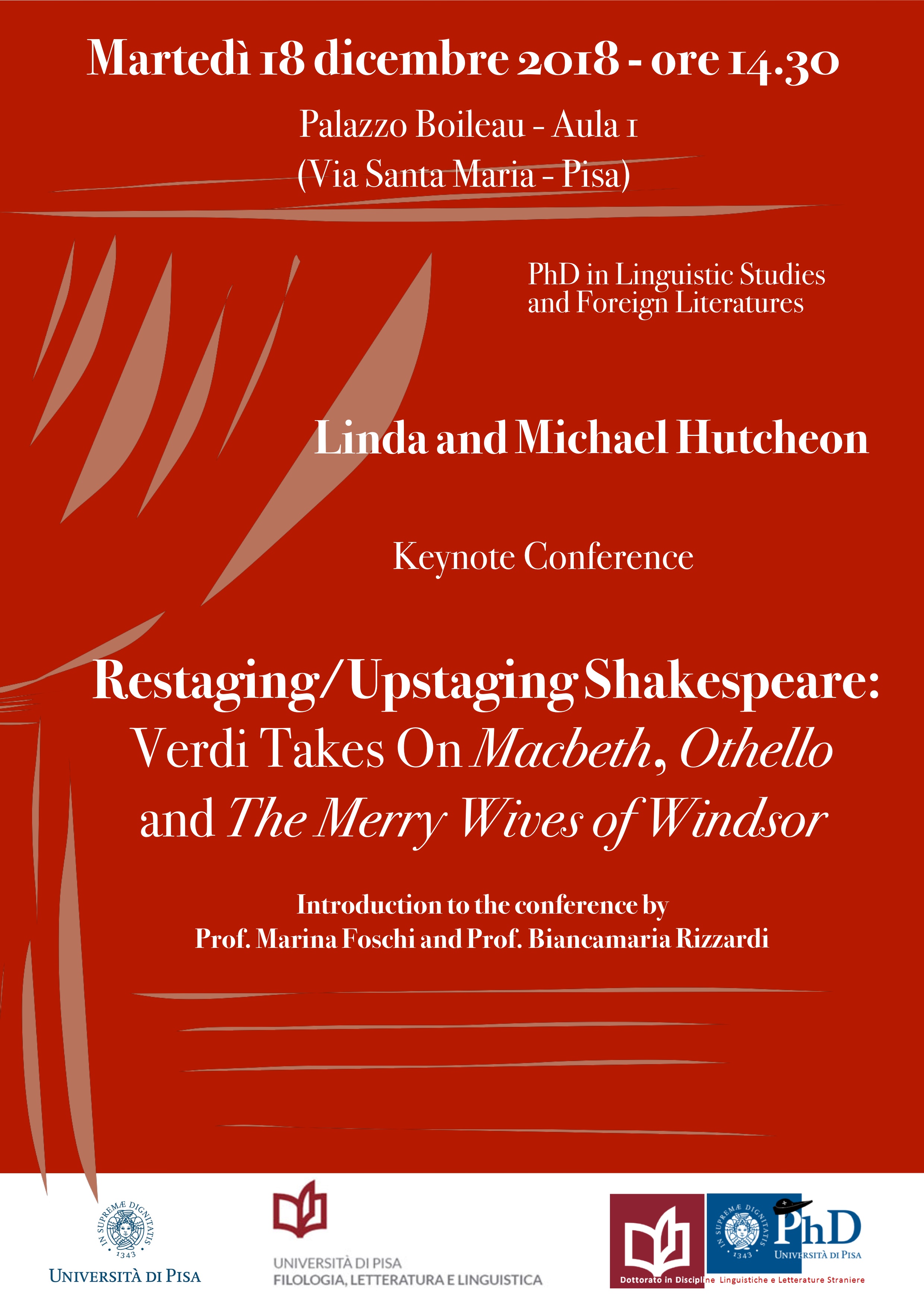 Restaging/Upstaging Shakespeare: conferenza