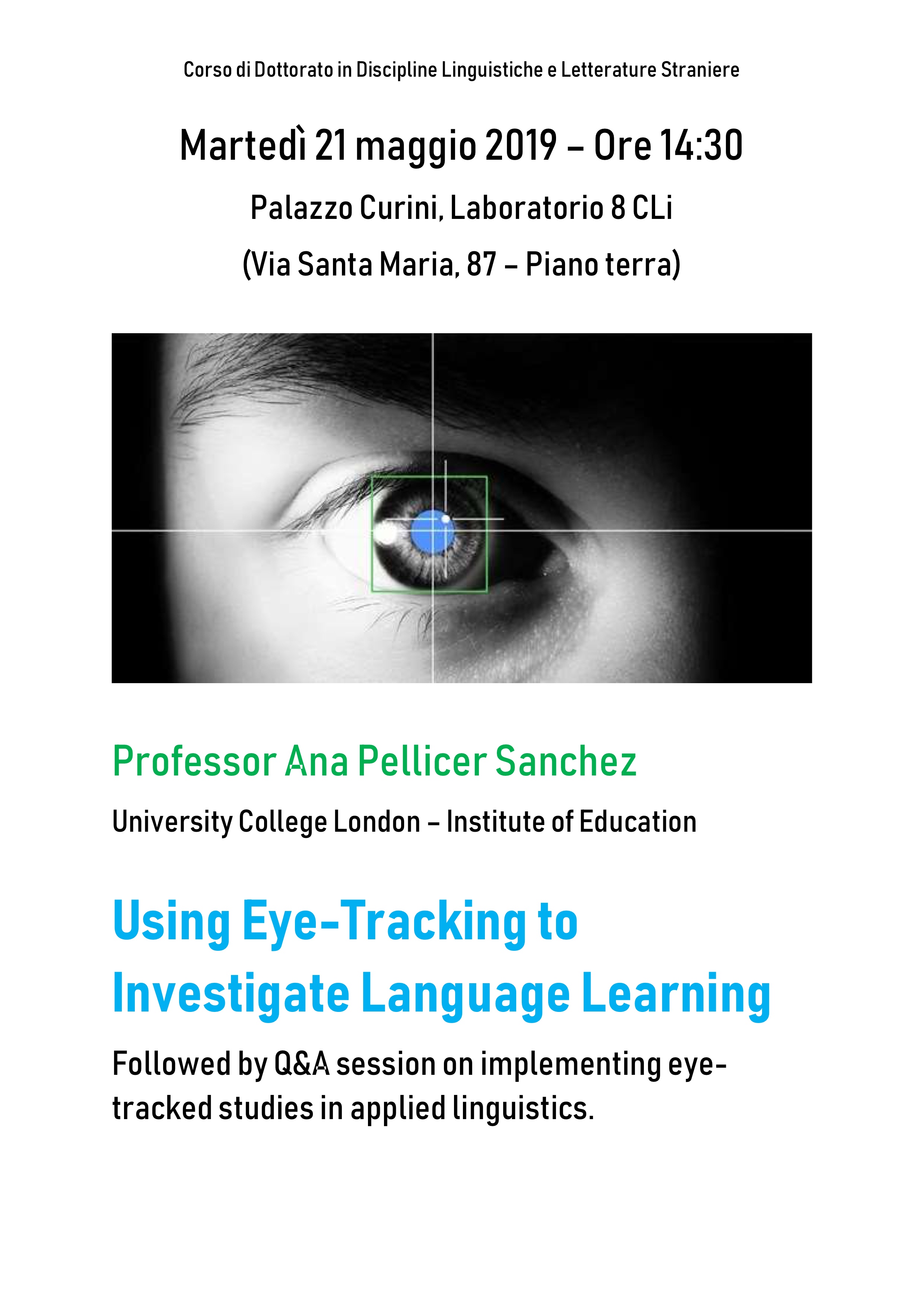 Using Eye-Tracking to Investigate Language Learning: conferenza