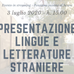 Presentazione in streaming del corso di laurea in Lingue e letterature straniere