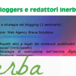 Bloggers e Redattori Inerba.  Ciclo di seminari dedicato alle strategie di blogging e comunicazione web