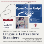 Open Day FiLeLi: presentazione Lingue e Letterature Straniere, 5 luglio, h. 17.30