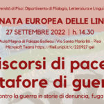 Giornata europea delle lingue: Discorsi di pace, metafore di guerra. 27 settembre, h. 14.30